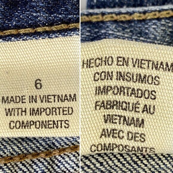 DKNY Boot Cut Jeans Womens 6 Distressed Denim Straight Leg Mid Rise - Picture 7 of 12